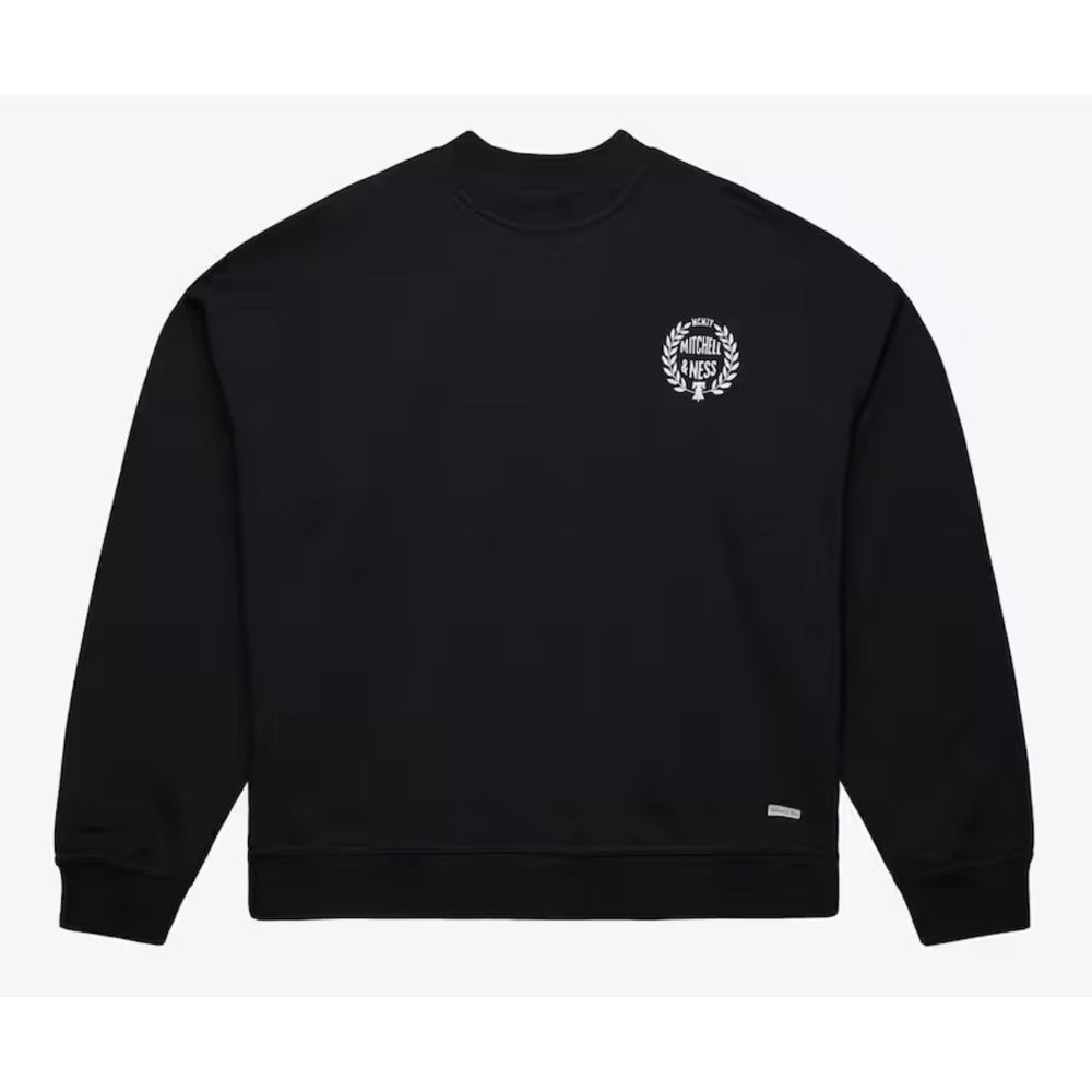 Mitchell & Ness Crest‎ Oversized Pullover Black Sweatshirt Unisex Size Large NWT